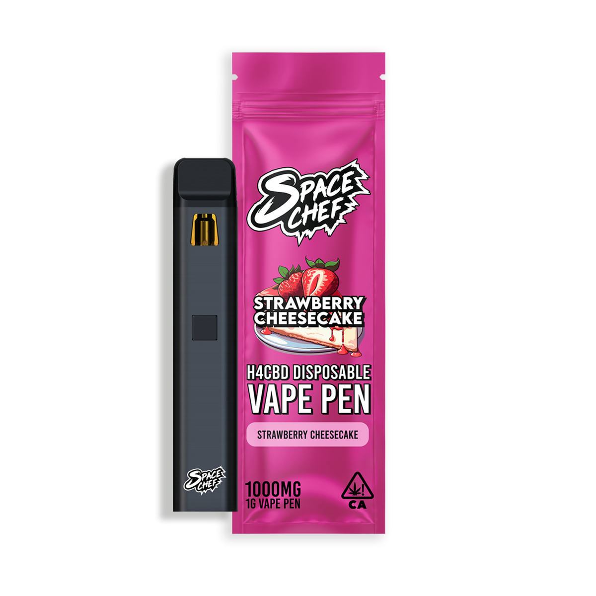 H4CBD Rechargeable Vape Pen - Strawberry Cheesecake 1000mg  Space chef